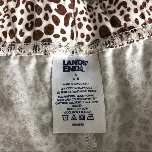 Lands End 2 piece lounge pajama set size small 6/8 brown leopard - Picture 9 of 11